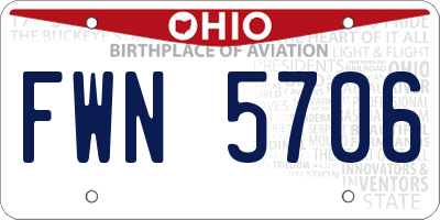 OH license plate FWN5706