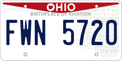 OH license plate FWN5720