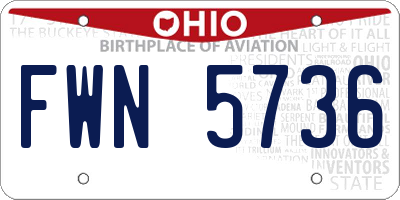 OH license plate FWN5736