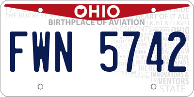 OH license plate FWN5742