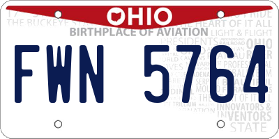 OH license plate FWN5764