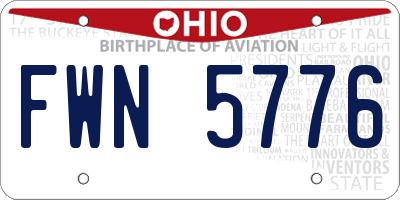 OH license plate FWN5776