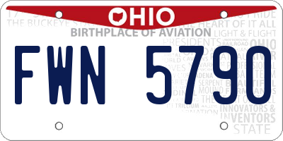 OH license plate FWN5790