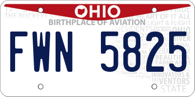 OH license plate FWN5825