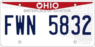 OH license plate FWN5832