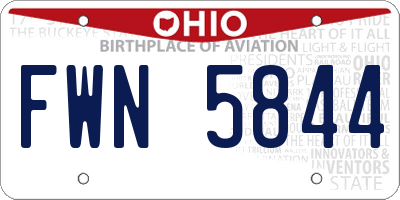 OH license plate FWN5844
