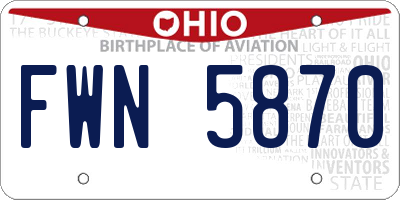 OH license plate FWN5870