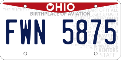 OH license plate FWN5875