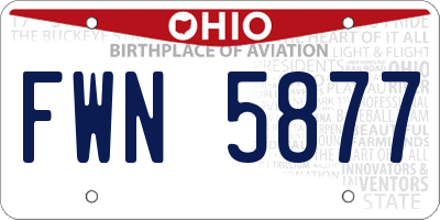 OH license plate FWN5877