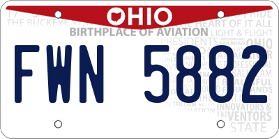 OH license plate FWN5882