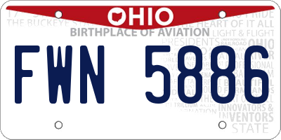 OH license plate FWN5886