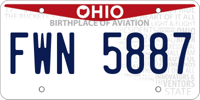 OH license plate FWN5887