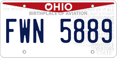 OH license plate FWN5889