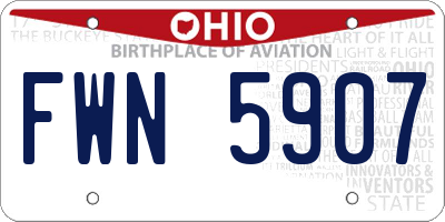 OH license plate FWN5907