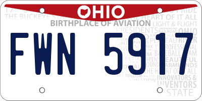 OH license plate FWN5917
