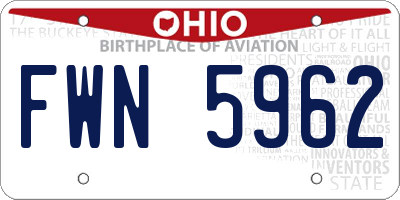 OH license plate FWN5962