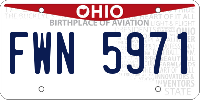 OH license plate FWN5971