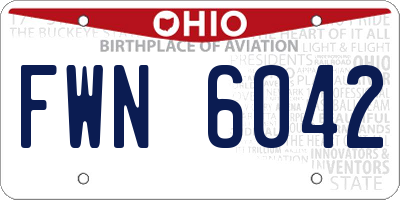 OH license plate FWN6042