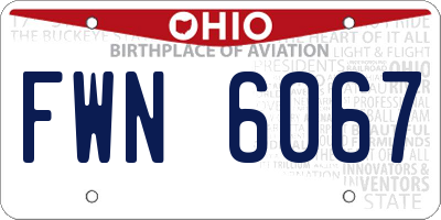 OH license plate FWN6067