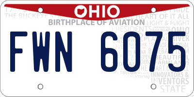 OH license plate FWN6075