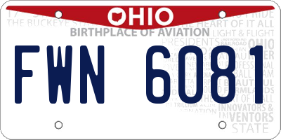 OH license plate FWN6081