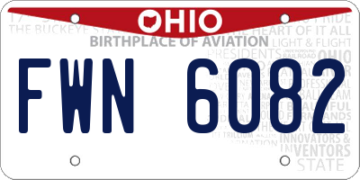 OH license plate FWN6082