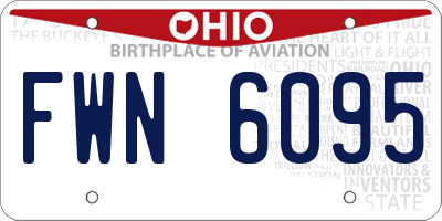 OH license plate FWN6095