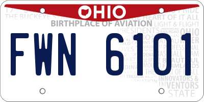 OH license plate FWN6101
