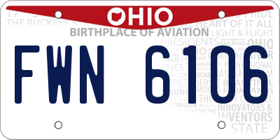 OH license plate FWN6106