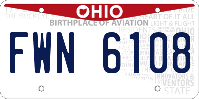 OH license plate FWN6108