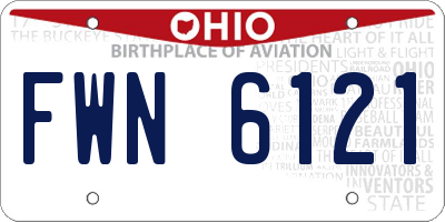OH license plate FWN6121
