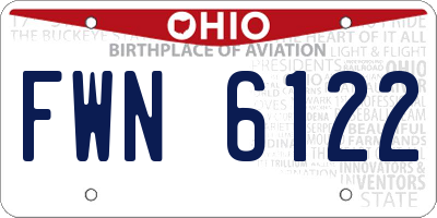 OH license plate FWN6122
