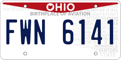 OH license plate FWN6141