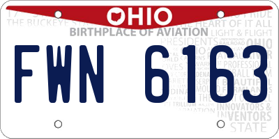 OH license plate FWN6163