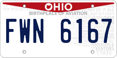 OH license plate FWN6167