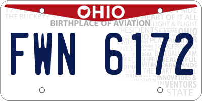 OH license plate FWN6172
