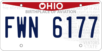 OH license plate FWN6177