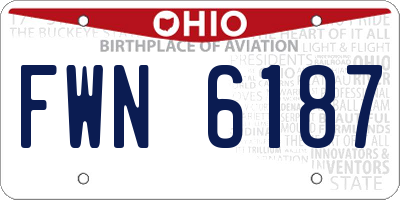 OH license plate FWN6187