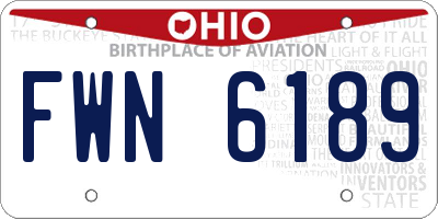 OH license plate FWN6189