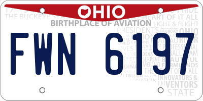 OH license plate FWN6197