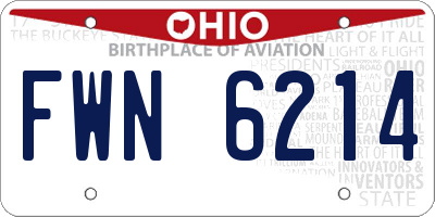 OH license plate FWN6214