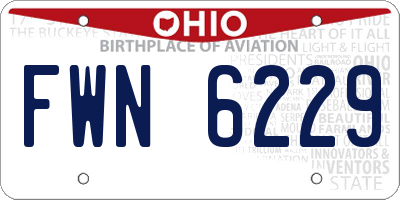 OH license plate FWN6229