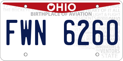 OH license plate FWN6260