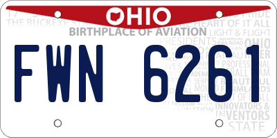 OH license plate FWN6261