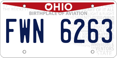 OH license plate FWN6263