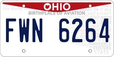 OH license plate FWN6264