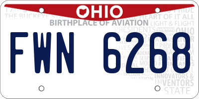 OH license plate FWN6268