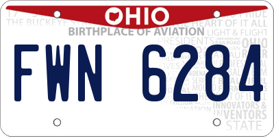 OH license plate FWN6284
