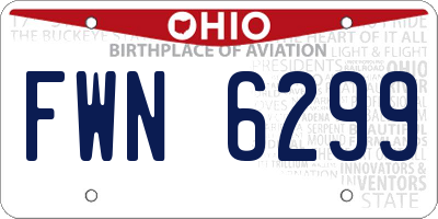 OH license plate FWN6299