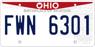 OH license plate FWN6301